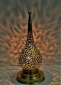 Iron <b>Moroccan</b> Table <b>Lamp</b> with Brass Lantern <b>Shade</b> Pendant Handmade Soft Light Home Decoration KSN Uttar Pradesh Multi-Occasion - Product Image 4