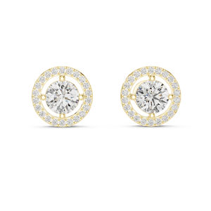 Pendientes de Diamantes Cultivados en Laboratorio en Oro Rosa de 14K |   Regalo de compromiso |   Pendientes de Oro con Certificación IGI para Bodas y Fiestas |   Diamante Cultivado Nuevo - Product Image 2