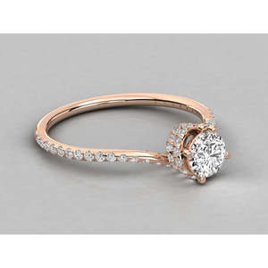 Bague solitaire en or 14 carats pour femmes avec diamant de laboratoire - Product Image 2