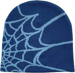 Spider Pattern <b>Wool</b> Acrylic Knitted <b>Hat</b> Women Beanie Winter Warm Beanies <b>Men</b> Casual Skullies Outdoor - Product Image 1