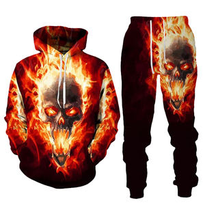 Chándal de punto unisex personalizado, sudadera gruesa con capucha, conjunto de pantalones de chándal pesados y Sudadera con capucha, 100% poliéster - Product Image 3