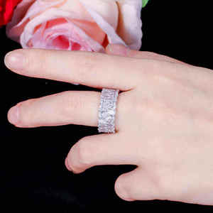 Luxury Sterling Silver for Certified Moissanite Eternity Band Ring Full Engagement Wedding Fashion Jewelry Women Anniversary - Product Image 4