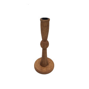 Vente chaude Bougeoir Cône En Bois Brun Fini Pour La Maison De Mariage De Noël Éclairage De Table Décor À La Main En Vrac - Product Image 1