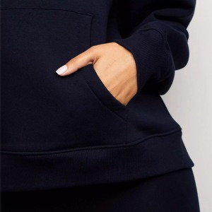 Sudadera con capucha de alta calidad para mujer, jersey de lana liso personalizado - Product Image 4