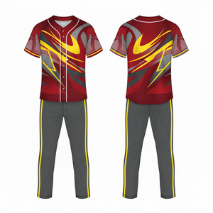 Uniforme de baseball sur mesure en polyester premium sublimé, maille légère, vêtements d'équipe - Product Image 4