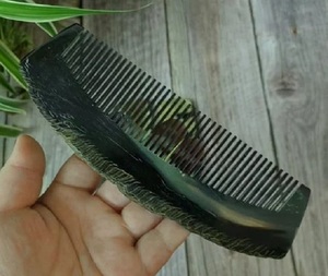Handle Black <b>Buffalo</b> <b>Horn</b> Wide Tooth Comb <b>BUFFALO</b> <b>HORN</b> HAIR COMB NATURAL <b>HORN</b> COMB Customized Size and Design From India - Product Image 6