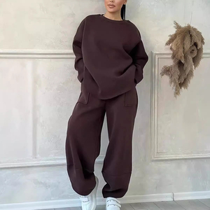 Ensemble de vêtements de détente surdimensionnés pour femmes PASUXI, automne-hiver, col rond ample, sweat-shirt à manches longues, pantalon de jogging, tenue en deux pièces - Product Image 5