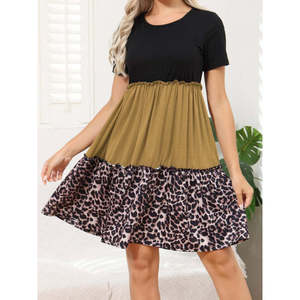 Robe en viscose trois pièces à détail léopard pour femme, 37505 - Léopard - Product Image 5