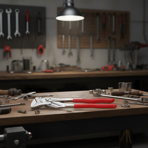 Clé à molette Knipex chromée avec poignées gainées de plastique pour usage domestique et professionnel - Product Image 3