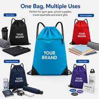 Borsa Sportiva SHINY Impermeabile in Poliestere Durevole con Tasca con Cerniera, Zaino a Sacca Grande Capacità per Viaggi e Scuola