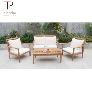 THINH PHU OLIVER Juego de Sofás Funcionales de Madera de Acacia - Muebles de Exterior Contemporáneos para Jardín y Sala de Estar - Embalaje Personalizado - Product Image 3