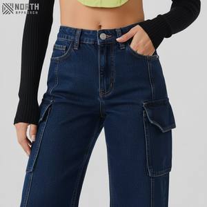 2025 High Quality Custom Made Straight Casual Denim <b>Jeans</b> Breathable Mid Waist Button Winter Street Wear Wholesale Price - Product Image 6