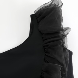 2025 européen américain femmes une <span class=keywords><strong>pièce</strong></span> taille haute <span class=keywords><strong>Bandeau</strong></span> <span class=keywords><strong>maillot</strong></span> <span class=keywords><strong>de</strong></span> <span class=keywords><strong>bain</strong></span> une épaule volants mince longue jupe à la main rayé - Product Image 6