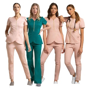 Tulip Sleeves Comfort Fit Conjunto de exfoliante médico para mujer Suave transpirable Estirable Enfermera Hospital Scrubs Uniformes para mujer - Product Image 1
