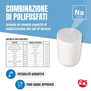 Distributeur de sel polyphosphate proportionnel Fimi Industrial Idropolistick 6x1, recharge universelle d'hexamétaphosphate de sodium pour l'eau - Product Image 6