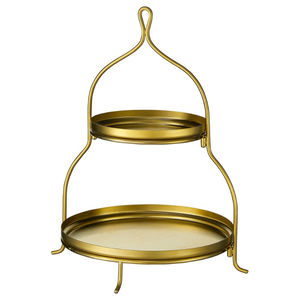Support à gâteau rond en laiton doré de style arabe, 3 étages, pour gâteaux, pour les mariages et les hôtels, utilisation sur table - Product Image 3