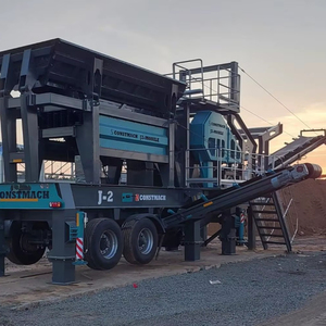 Installation complète de concasseur à mâchoires mobile de 120 à 150 TPH avec composants principaux : moteur, roulement, engrenage, PLC, boîte de vitesses - Product Image 1