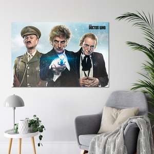 Affiche murale sur toile 'Twice Upon a Time' au style moderne pour les fans de Doctor Who - Product Image 1