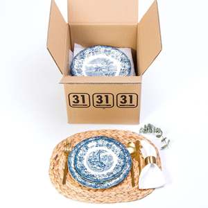 Caja de Papel Cuadrada de 31x31x31 cm con Asas para Platos, Vajilla o Sombreros - Product Image 4