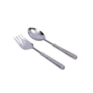 Couverts de luxe plaqué or avec manche en marbre pour servir la salade Nouveau design Couverts en métal Cuillère et fourchette - Product Image 6