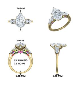 Anillo de Diamantes de Laboratorio Privaa Jewels de Lujo de 4.00CT para Mujer con Certificación IGI en Oro Amarillo de 18KT - Product Image 6