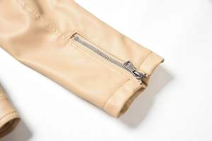 2024 nuevo diseño chaqueta de cuero auténtico para mujer estilo moderno cremallera transpirable con bolsillos interiores y exteriores OEM al por mayor - Product Image 3