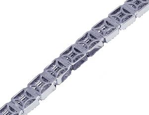 Baguette And Round Moissanite Diamond Bracelet In 925 Sterling Silver Iced Out Jewelry Hip Hop Custom Bracelet For <b>Men</b> - Product Image 3