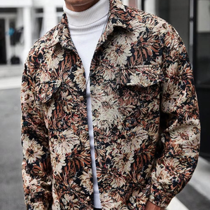 Veste pour hommes à imprimé floral décontracté à la mode pratique Les tissus amples et confortables montrent le charme de la veste pour hommes - Product Image 1