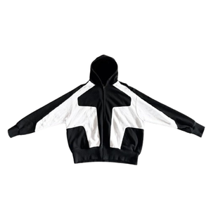 Sweat à capuche personnalisé en molleton coupe-vent 100 % coton brodé pour hommes et femmes, avec épaules tombantes et empiècements personnalisés, idéal pour l'hiver - Product Image 2