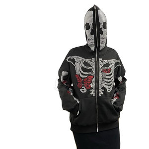 Femmes meilleur pull à capuche surdimensionné Style décontracté strass embellissement Logo personnalisé col à capuche hiver grande taille doublure - Product Image 2