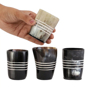 Auténticos Vasos de Cuerno Vikingo Vintage Ecológicos con Tapa para Cerveza, Vino, Comida, Seguros para Alimentos, Genuinos, Navideños, MULTI CRAFT - Product Image 3