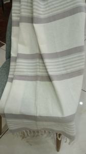 Soft & Quick-Dry Custom <b>Stripe</b> Printed Oversized Turkish Cotton Blend <b>Beach</b> <b>Towel</b> with Tassels for <b>Beach</b> Goers - Product Image 6