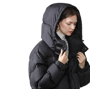 Blouson d'hiver 2025 pour femmes, chaud, mince, fermeture éclair, toile, polyester/coton, respirant - Product Image 1