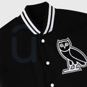 Custom High Street College <b>Baseball</b> <b>Jacket</b> <b>Men</b> Women Winter Stand Collar Outerwear Couples 100% Cotton Eco-Friendly Front Custom - Product Image 3