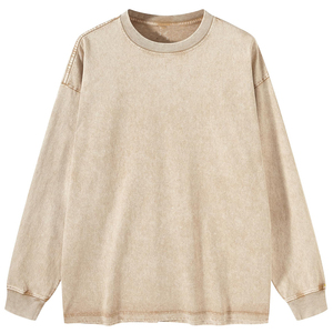 เสื้อสเวตเชิ้ตผ้าฝ้ายสำหรับผู้ชายเสื้อ100% กันหดคอกลมลายกรดซักแบบปรับแต่งได้ไซส์ใหญ่ - Product Image 6