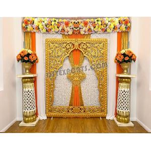 งานตกแต่งเวทีส่าหรีแบบครึ่งนิ้วของอินเดียใต้กำไลข้อมือสำหรับงานแต่งงานของฮินดูอุปกรณ์ประกอบฉากบนเวทีเครื่องประกอบฉากตกแต่งงานส่าหรีแบบครึ่งส่าหรี - Product Image 1