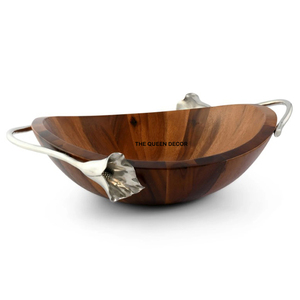 Vaisselle, saladier, bol en acier inoxydable de haute qualité avec accent floral, décoration de luxe pour la maison, table, événements - Product Image 5