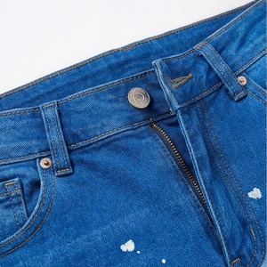 Jeans en coton skinny pour femmes de haute qualité, pantalon en denim à jambe droite déchiré, design élégant, technique lavée, pantalon décontracté tendance - Product Image 4