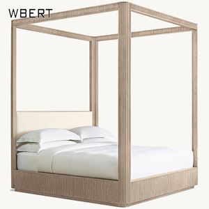 WBERT American Country Retro <span class=keywords><strong>de</strong></span> madera maciza cama <span class=keywords><strong>de</strong></span> matrimonio luz francesa <span class=keywords><strong>de</strong></span> lujo Simple Villa Guild mansión cama <span class=keywords><strong>de</strong></span> boda cama doble <span class=keywords><strong>de</strong></span> gama alta - Product Image 4