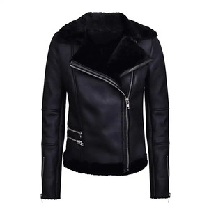 Chaqueta de Cuero Transpirable para Mujer, Estilo Urbano, Hecha a Medida, Ajuste Cómodo, Color Negro - Product Image 1