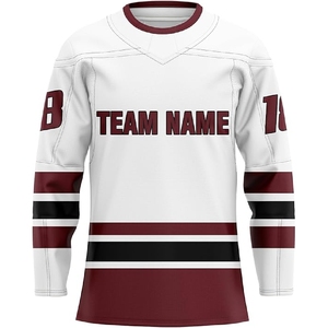Nouveau 2025 dernier style hommes col en V sublimation brodé à manches longues personnalisé hommes maillot de hockey sur glace - Product Image 5