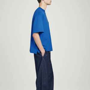 220g personalizado pesado grueso algodón hombres cuello alto Regular Fit cuello redondo negro hombro caído camiseta transpirable de secado rápido - Product Image 4