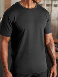 Camiseta de poliéster Spandex con logotipo personalizado de alta calidad, camisetas de gimnasio para hombre con panel de Color para entrenamiento - Product Image 3