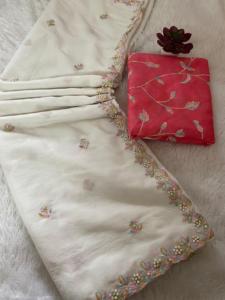 Royal Look Designer Indian Ethnic Saree Latest Traditional <b>White</b> Exclusive Fancy Party Wear Bridal Wear Trend Setter Saree women - Product Image 6