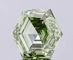 Diamant de laboratoire cultivé de couleur jaune intense, taille hexagonale, certifié IGI, VVS, pour la fabrication de bijoux personnalisés, pierres brutes de couleur fantaisie - Product Image 2