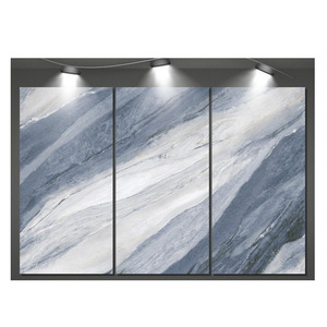 Sang trọng màu xanh đá cẩm thạch gạch 60x120 cm hiện đại đánh bóng nội thất sàn & Ốp tường với màu đen trắng Kết cấu bề mặt cho phòng - Product Image 3