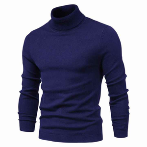 <b>Men's</b> <b>Turtleneck</b> Pullover Waffle Textured Long Sleeve Knitted <b>Sweater</b> Breathable Casual Ribbed Design Plus Size <b>Sweater</b> - Product Image 3