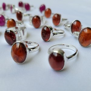 Bague en pierre précieuse de grenat rouge de qualité supérieure, artisanat en cristal naturel, vente en gros, pour cadeau de mariage - Product Image 3