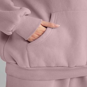 Anti-odor Silk Screen Printing Hooded Casual <b>Tracksuit</b> <b>Women's</b> Sportswear Training Jogging Wear 2pcs Sets Winter Regular Suits - Product Image 6