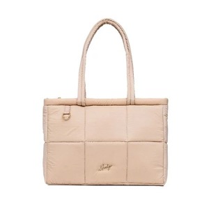 Hody Women's Quilted Crinckle Premium <b>Tote</b> Bag Casual Minimalist Style Zipper Open Top Large Capacity Daily Use Single Handle - Product Image 6